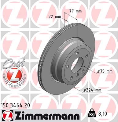 Brake Disc ZIMMERMANN 150.3464.20