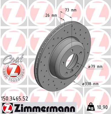 ZIMMERMANN 150.3465.52 Brake Disc