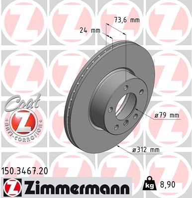 ZIMMERMANN 150.3467.20 Brake Disc