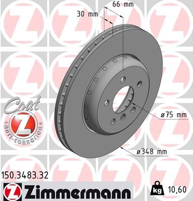 Brake Disc ZIMMERMANN 150.3483.32