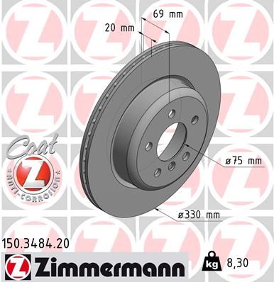 Brake Disc ZIMMERMANN 150.3484.20
