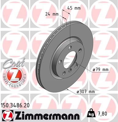 Brake Disc ZIMMERMANN 150.3486.20