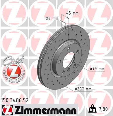 Brake Disc ZIMMERMANN 150.3486.52