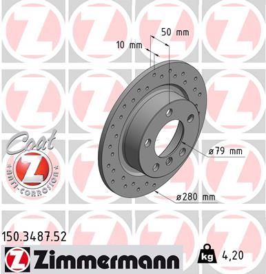 ZIMMERMANN 150.3487.52 Brake Disc