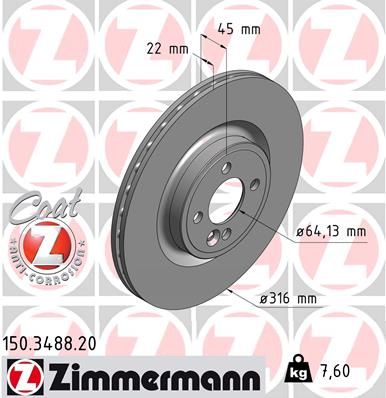 ZIMMERMANN 150.3488.20 Brake Disc