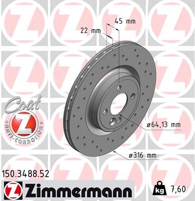 ZIMMERMANN 150.3488.52 Brake Disc