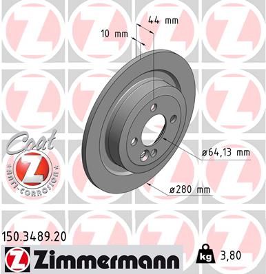 ZIMMERMANN 150.3489.20 Brake Disc