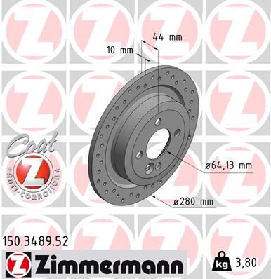Brake Disc ZIMMERMANN 150.3489.52