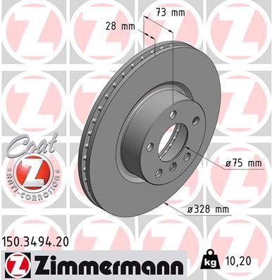 Brake Disc ZIMMERMANN 150.3494.20