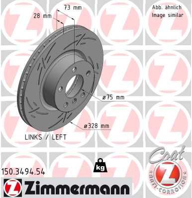 Brake Disc ZIMMERMANN 150.3494.54