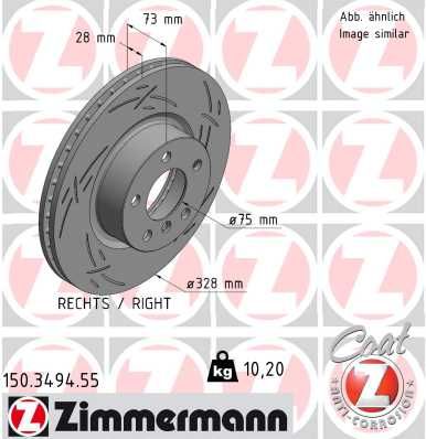 Brake Disc ZIMMERMANN 150.3494.55