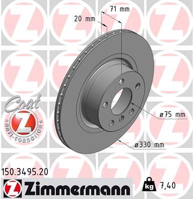 ZIMMERMANN 150.3495.20 Brake Disc
