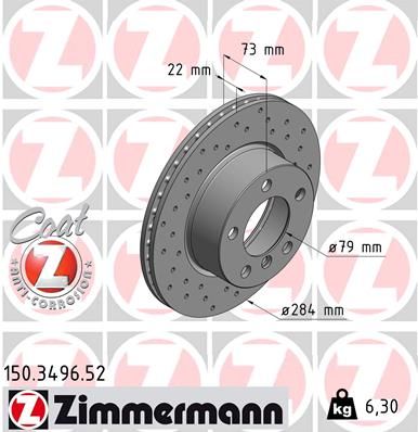 ZIMMERMANN 150.3496.52 Brake Disc
