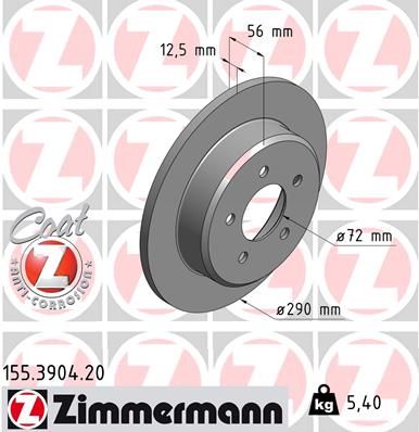 Brake Disc ZIMMERMANN 155.3904.20