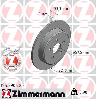 Brake Disc ZIMMERMANN 155.3906.20