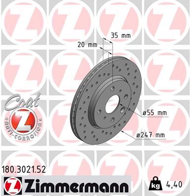 Brake Disc ZIMMERMANN 180.3021.52