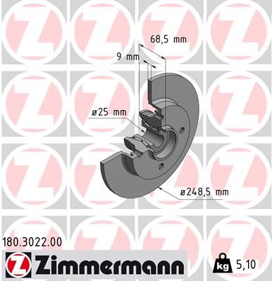 ZIMMERMANN 180.3022.00 Brake Disc