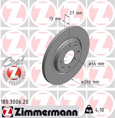 ZIMMERMANN 180.3006.20 Brake Disc