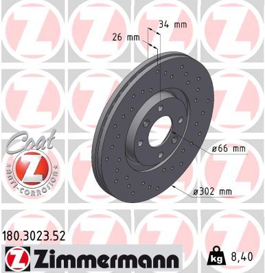 Brake Disc ZIMMERMANN 180.3023.52