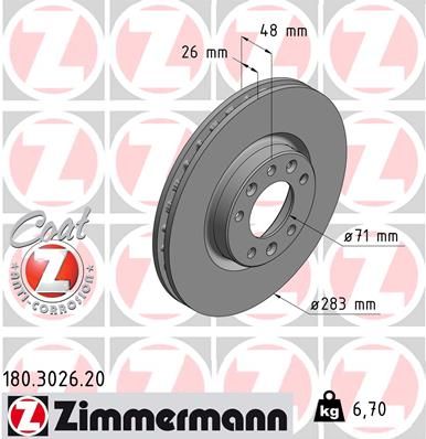 ZIMMERMANN 180.3026.20 Brake Disc