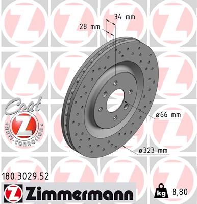 Brake Disc ZIMMERMANN 180.3029.52