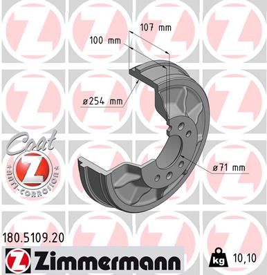 ZIMMERMANN 180.5109.20 Brake Drum