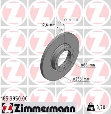 Brake Disc ZIMMERMANN 185.3950.00