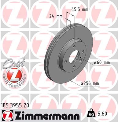 ZIMMERMANN 185.3955.20 Brake Disc