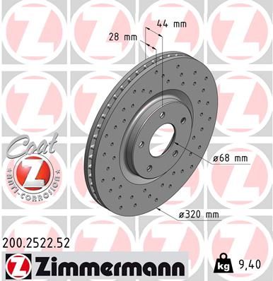 ZIMMERMANN 200.2522.52 Brake Disc