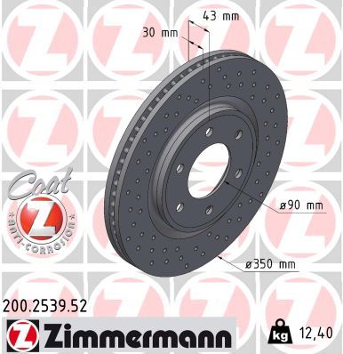 ZIMMERMANN 200.2539.52 Brake Disc