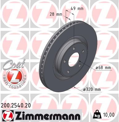 Brake Disc ZIMMERMANN 200.2540.20