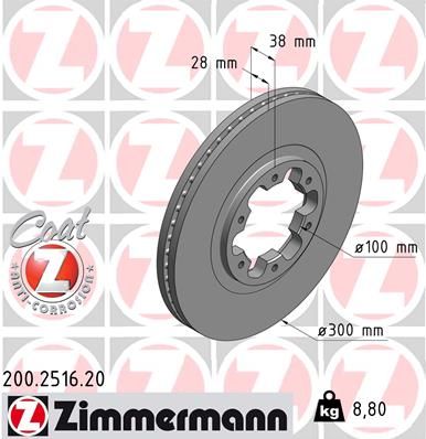 ZIMMERMANN 200.2516.20 Brake Disc
