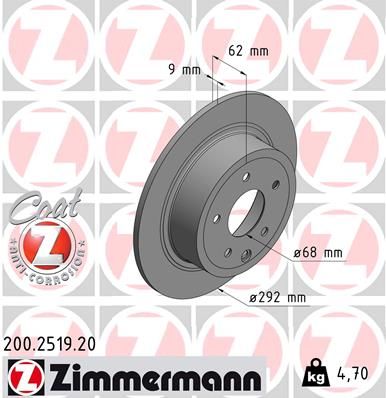 Brake Disc ZIMMERMANN 200.2519.20