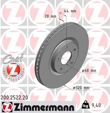 ZIMMERMANN 200.2522.20 Brake Disc