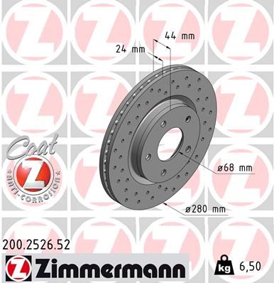 Brake Disc ZIMMERMANN 200.2526.52