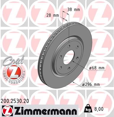 ZIMMERMANN 200.2530.20 Brake Disc