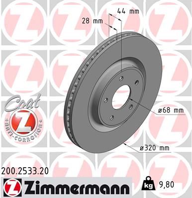Brake Disc ZIMMERMANN 200.2533.20