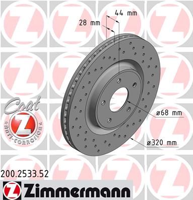 Brake Disc ZIMMERMANN 200.2533.52