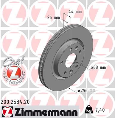 ZIMMERMANN 200.2534.20 Brake Disc