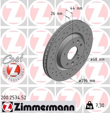 ZIMMERMANN 200.2534.52 Brake Disc
