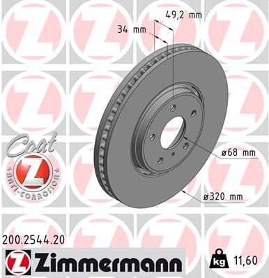 Brake Disc ZIMMERMANN 200.2544.20
