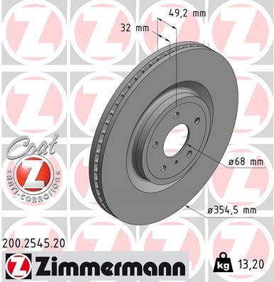 ZIMMERMANN 200.2545.20 Brake Disc