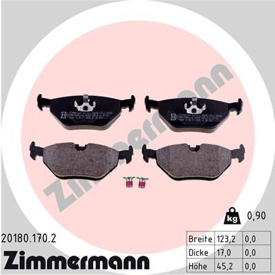 Brake Pad Set, disc brake ZIMMERMANN 20180.170.2