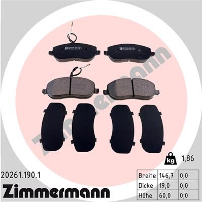 Brake Pad Set, disc brake ZIMMERMANN 20261.190.1