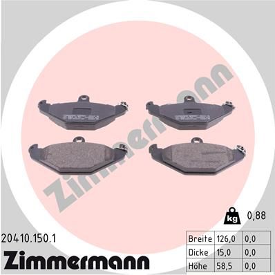 Brake Pad Set, disc brake ZIMMERMANN 20410.150.1