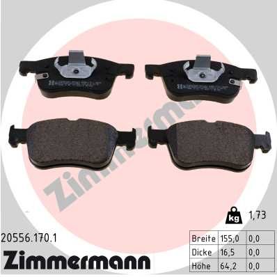 ZIMMERMANN 20556.170.1 Brake Pad Set, disc brake