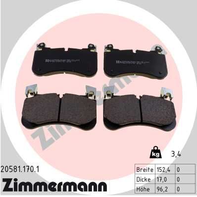 Brake Pad Set, disc brake ZIMMERMANN 20581.170.1