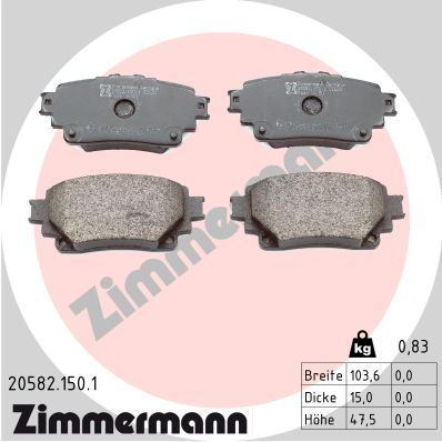 Brake Pad Set, disc brake ZIMMERMANN 20582.150.1