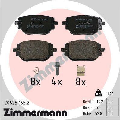 Brake Pad Set, disc brake ZIMMERMANN 20625.165.2
