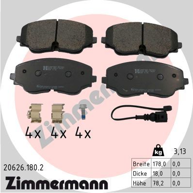 ZIMMERMANN 20626.180.2 Brake Pad Set, disc brake